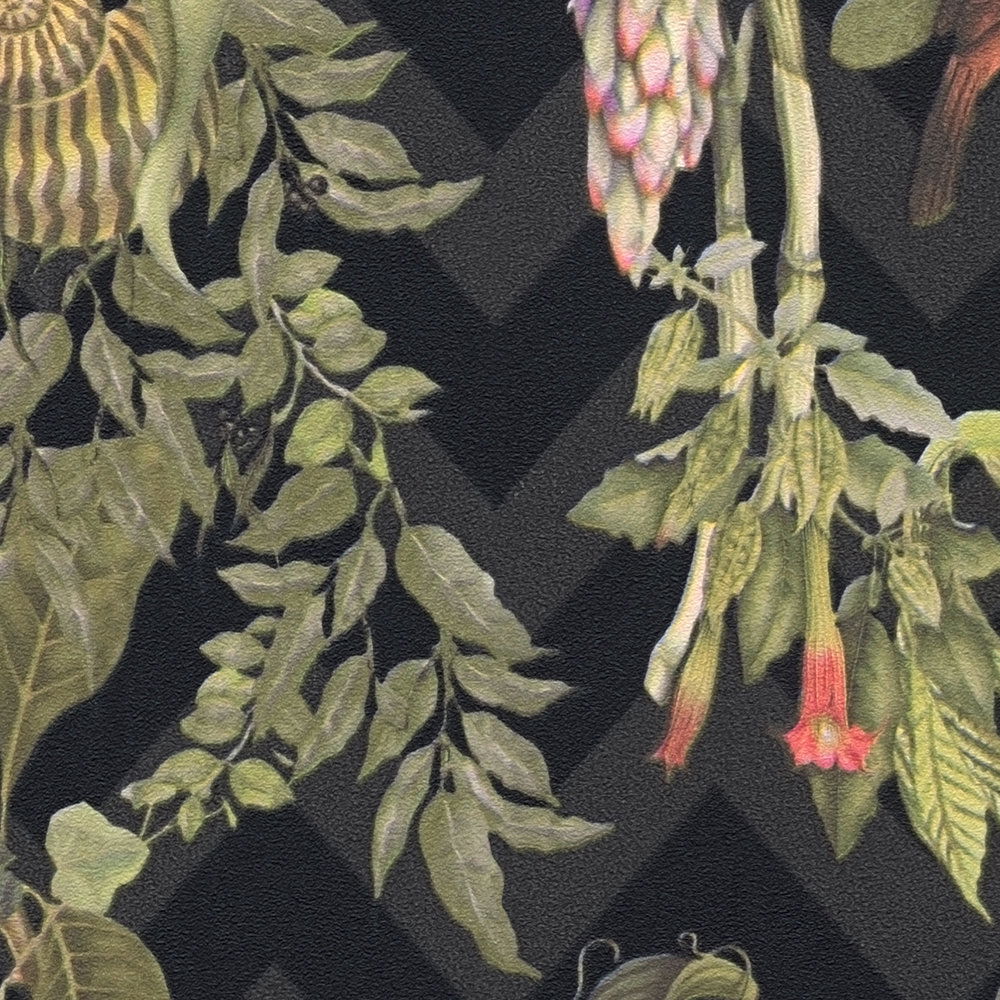             Designer Tapete MICHALSKY Dschungel Blätter & Tiere – Bunt, Schwarz
        