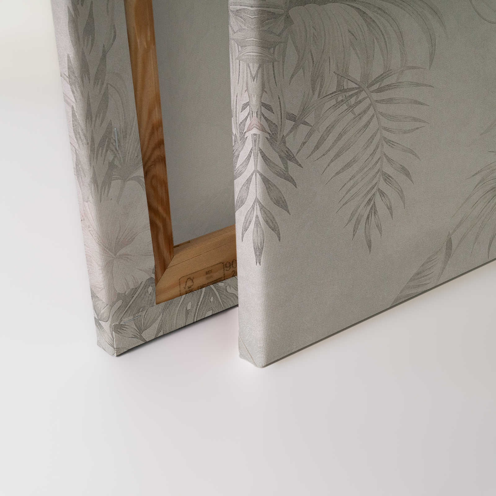             Life in the Tree 4 - Leinwandbild Affen & Blätter Muster im Vintage Stil – 0,90 m x 0,60 m
        