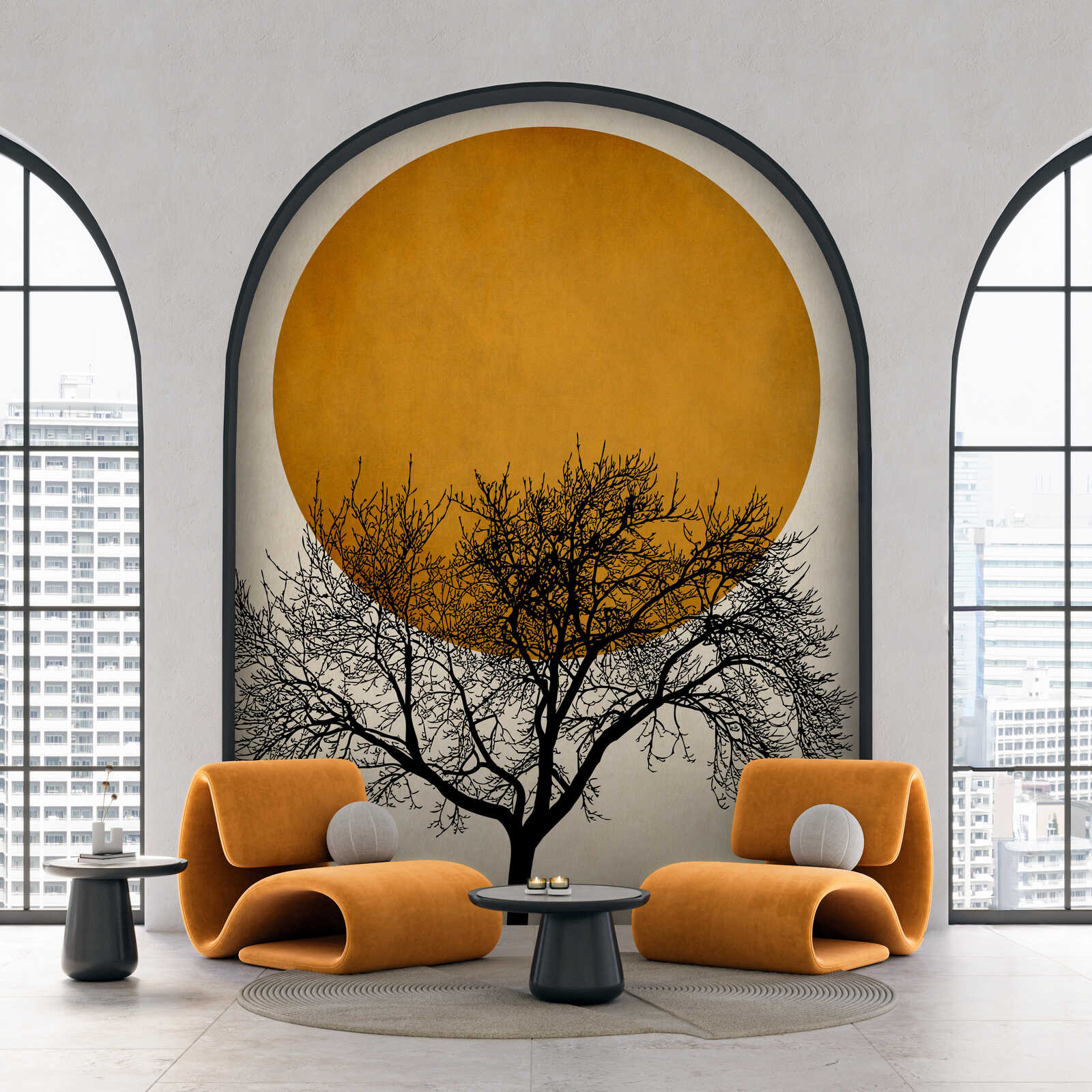 Sessel, Sesselstoff, Orange, Moderne Einrichtung, Wandkunst