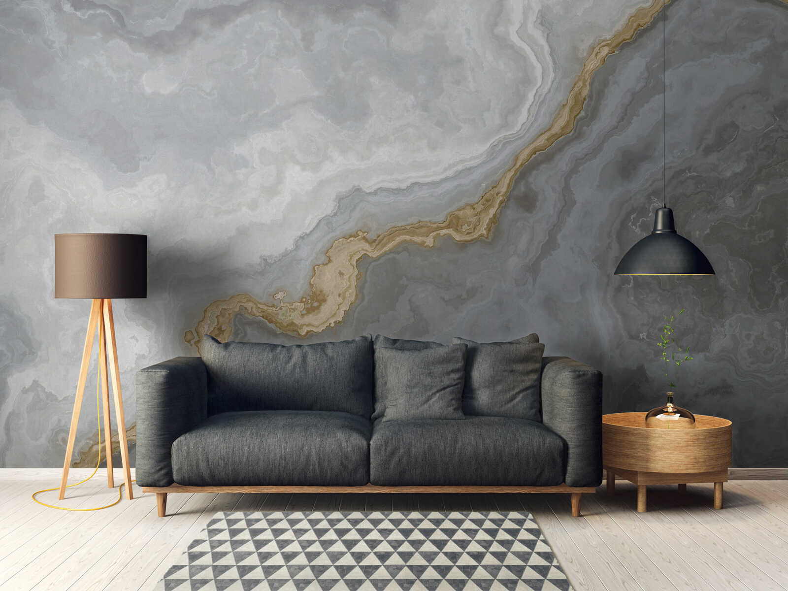         Elegant marble-look photo wallpaper with golden accents as non-woven wallpaper with a smooth surface - colourful
    
