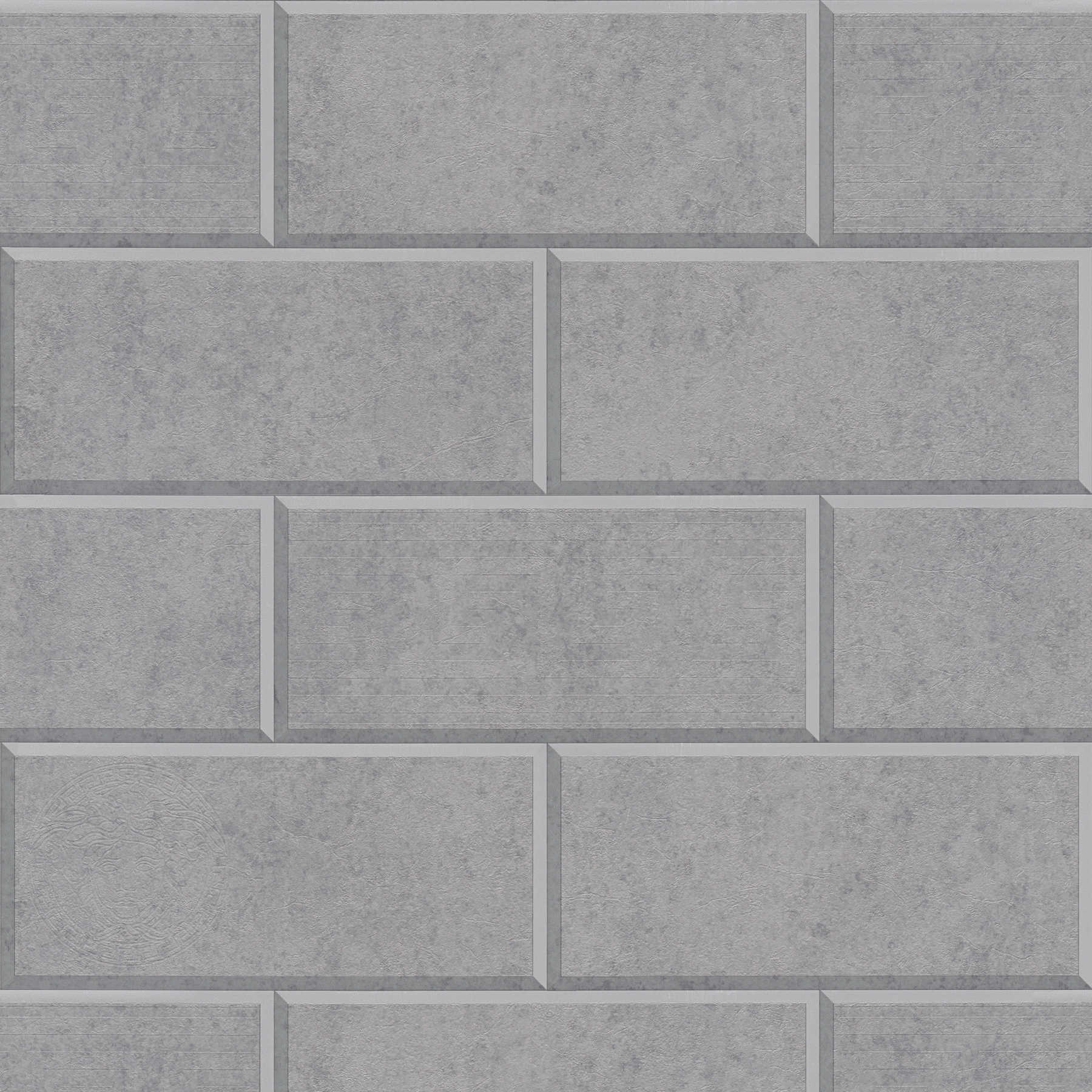         Wallpaper 3D stone wall design with concrete blocks - grey
    