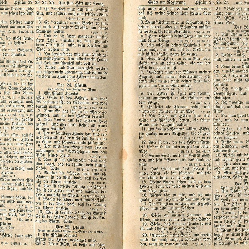         Historical photo wallpaper - non-woven wallpaper with old Psalm text from the Bible - beige, brown
    