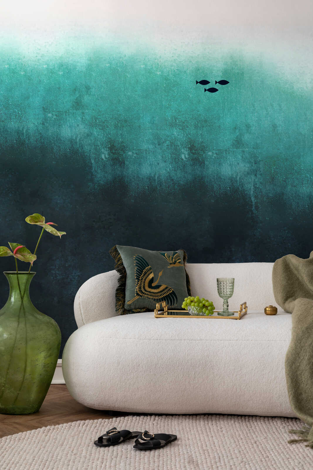 Kunstwand, Gradient Wand, Teppich, Sofa, Dekoration