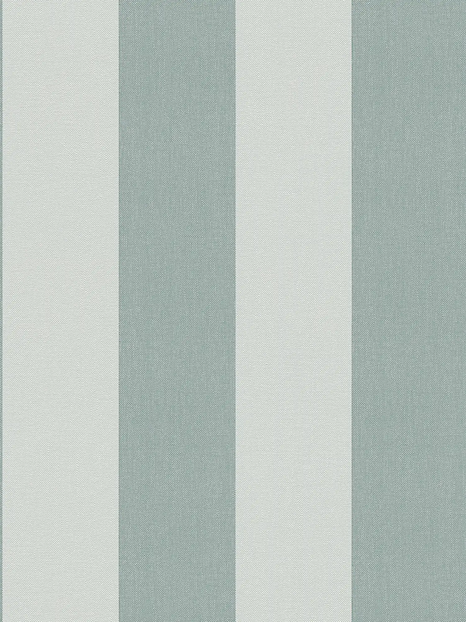 Non-woven wallpaper with stripe pattern and textile texture - green, light green