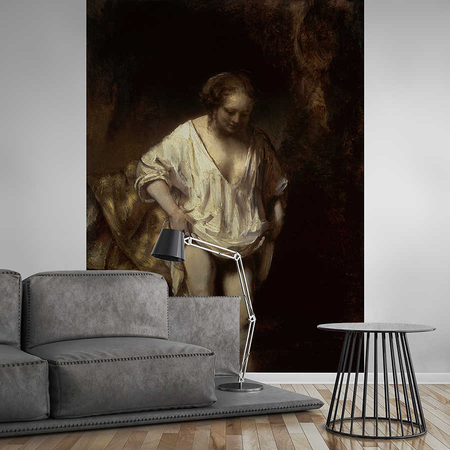 wandbild, frauenporträt, klassische malerei, brauntöne, wohnzimmerwandbild