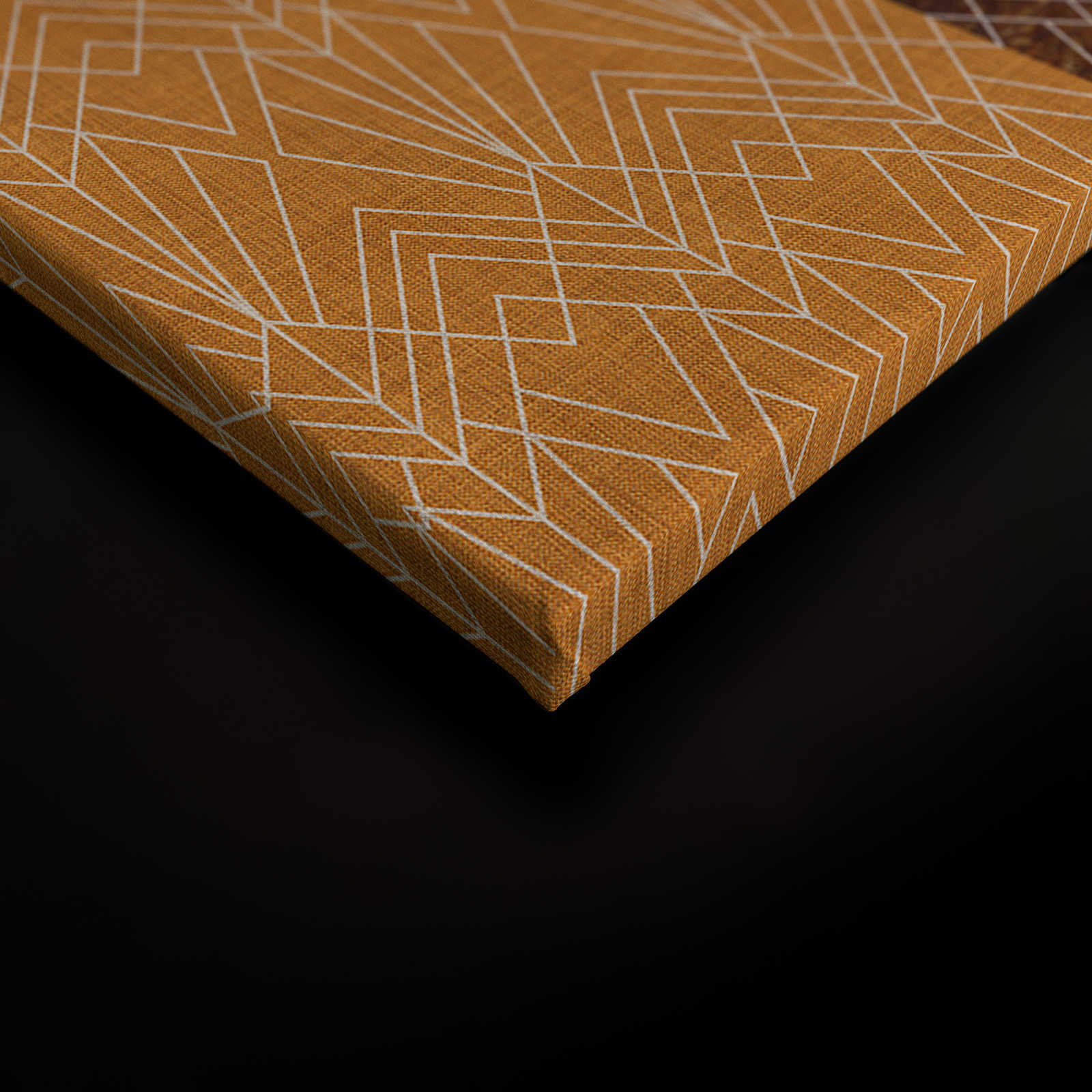 Cortina 1 - Gelbes Leinwandbild Kunst-Mix Gemälde &amp; Grafik Muster – 0,90 m x 0,60 m