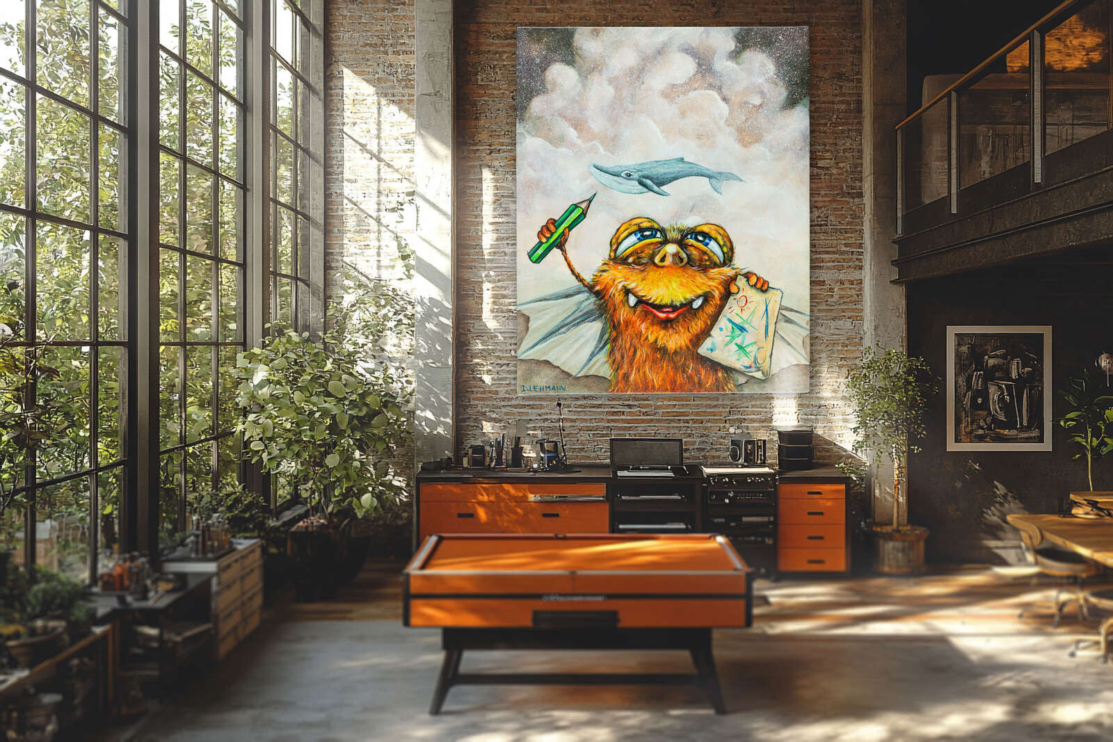 Kreative Monster Fototapete – Lustiges Design mit skurrilem Fantasiewesen, glatt und leicht glänzend – Bunt