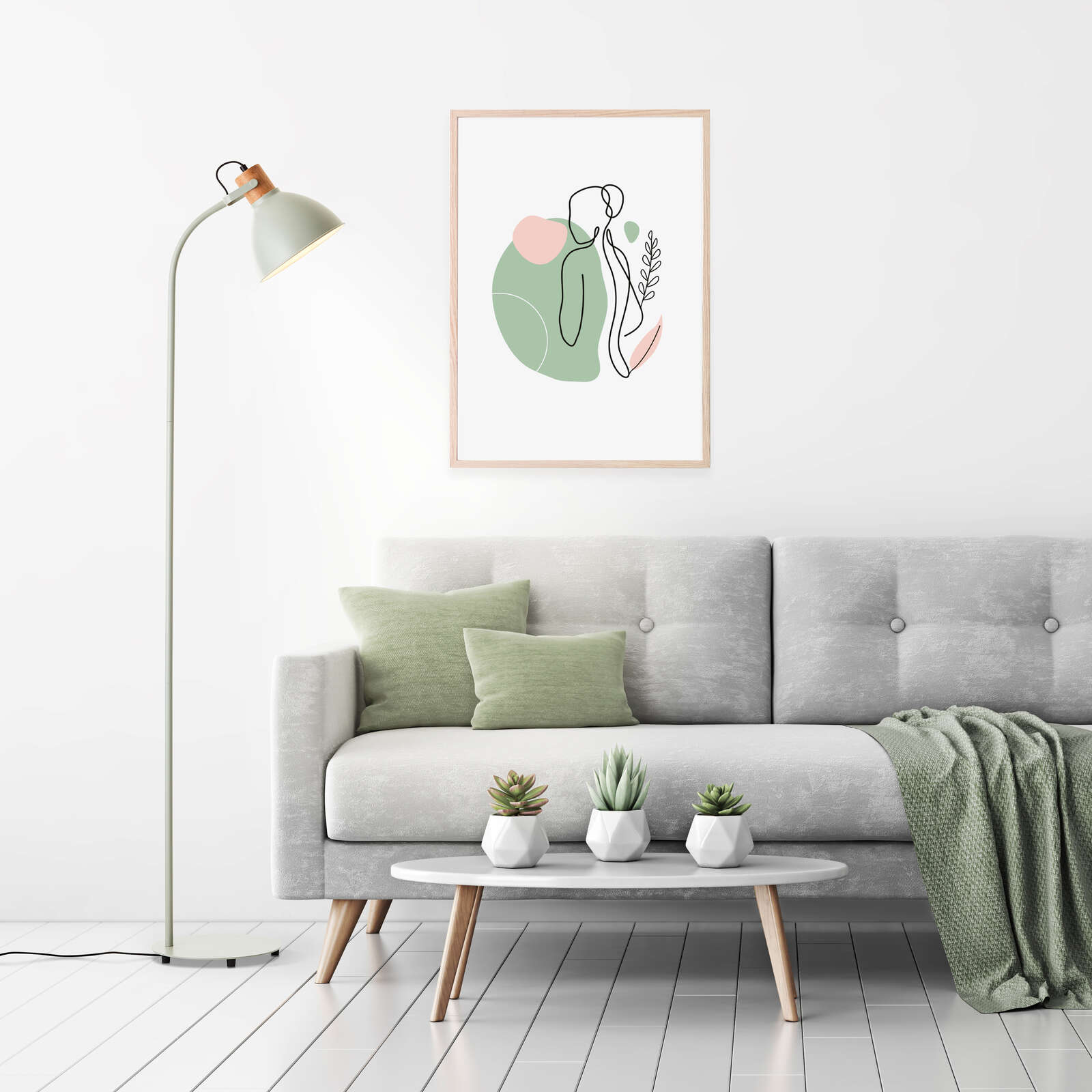             Wooden floor lamp - Franziska 6 - Green
        