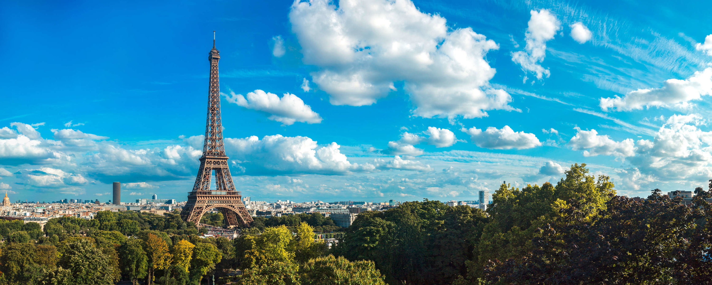 Eiffelturm, Paris, Sehenswürdigkeit, Himmel, Bäume