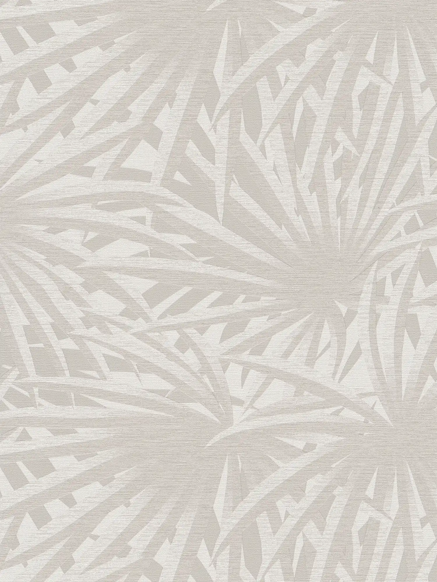         Papier peint intissé motif feuilles avec éclat métallique - gris, métallique, blanc
    
