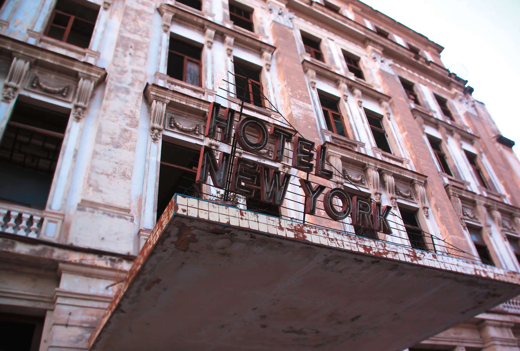 Hotel, New York, Gebäude, Fassade, Balkon