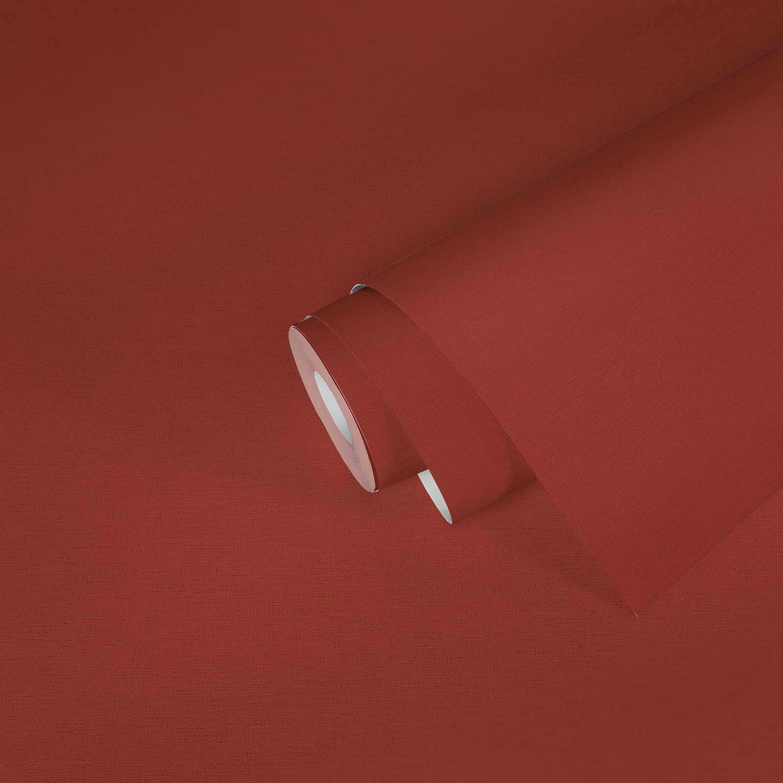         Papier peint rouge cheminée uni avec design textile
    
