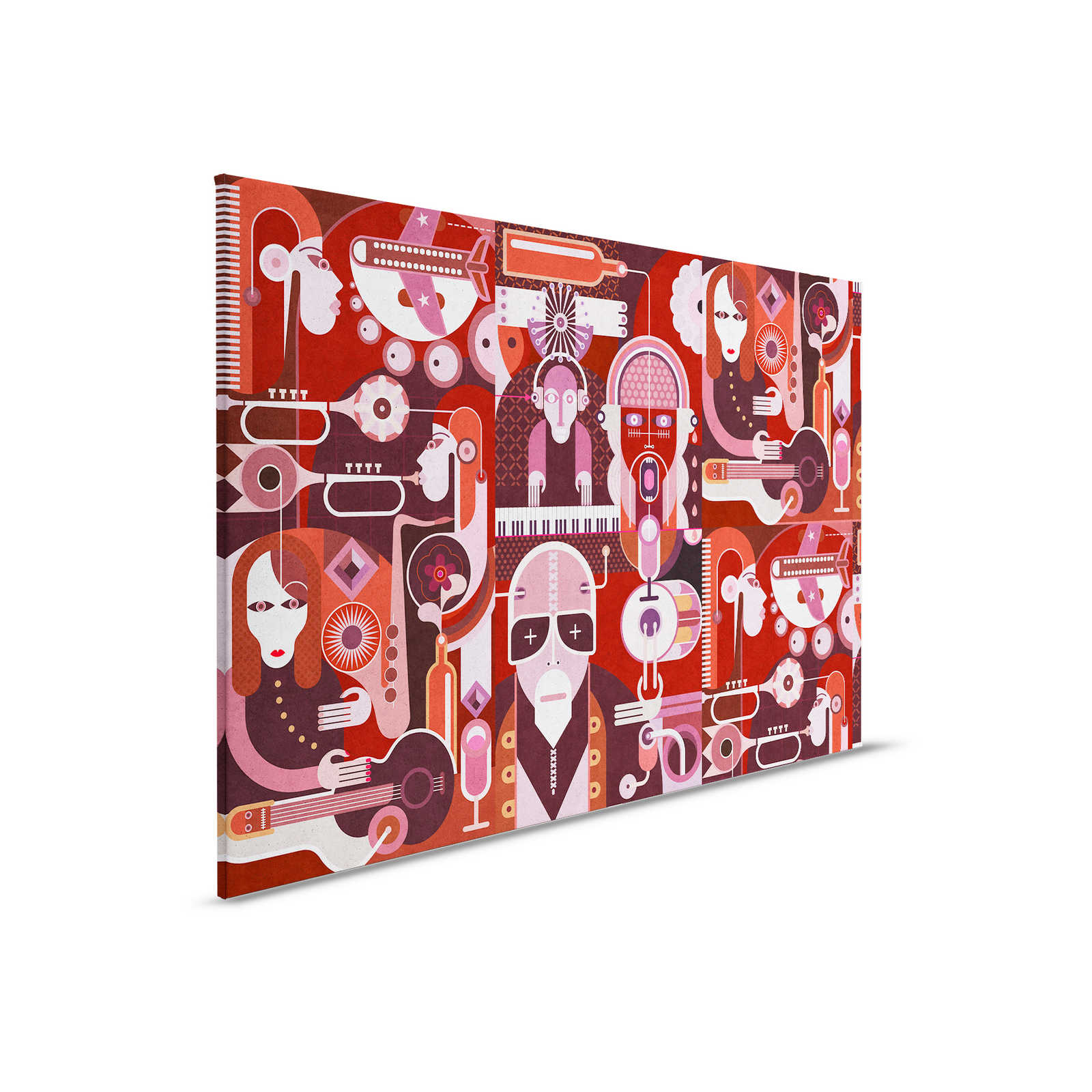         Wall of sound 2 - Abstract canvas schilderij met gezichten in betonnen structuur - 0.90 m x 0.60 m
    