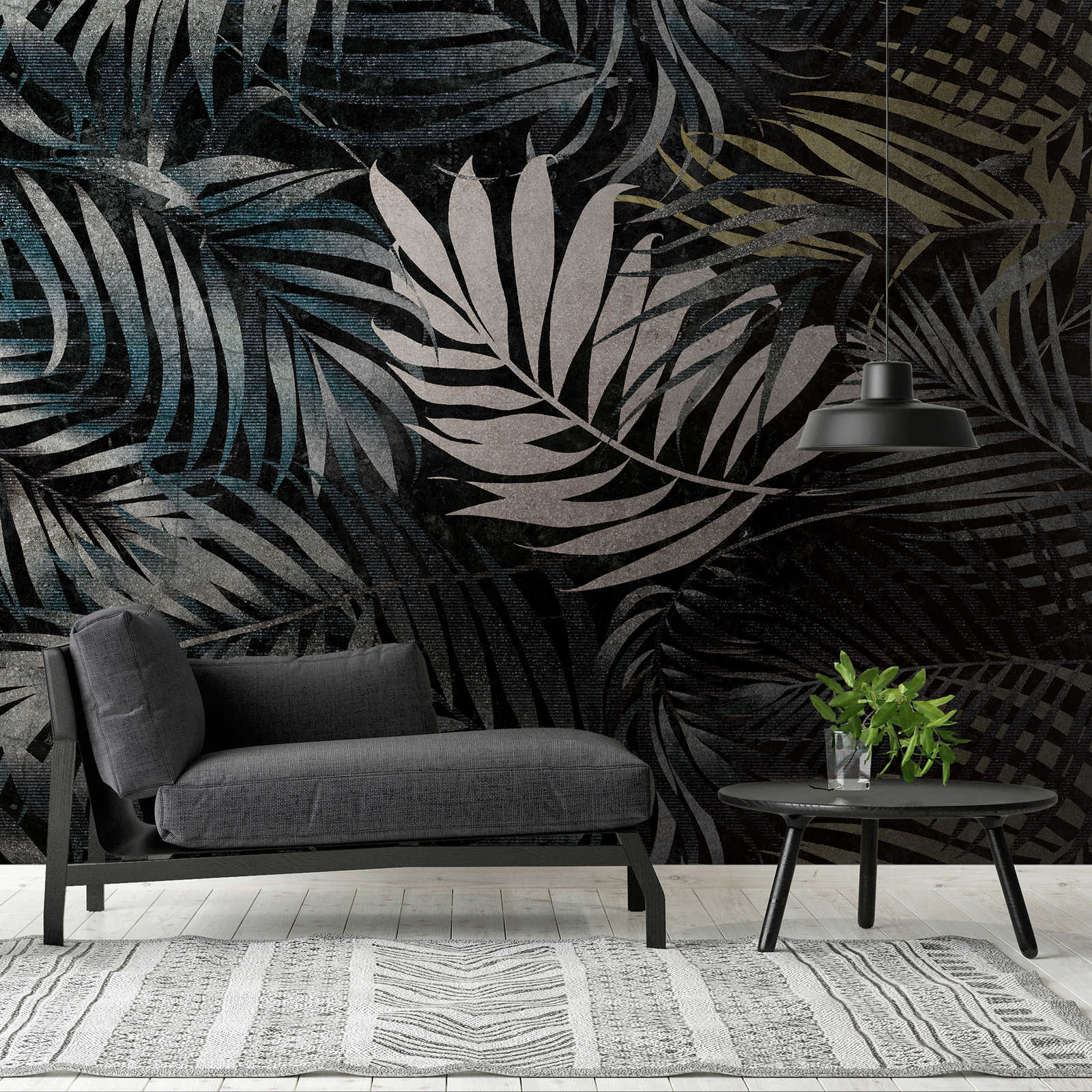         Papier peint Nouveauté | papier peint à motifs XXL Feuilles dans le look rétro hawaïen
    