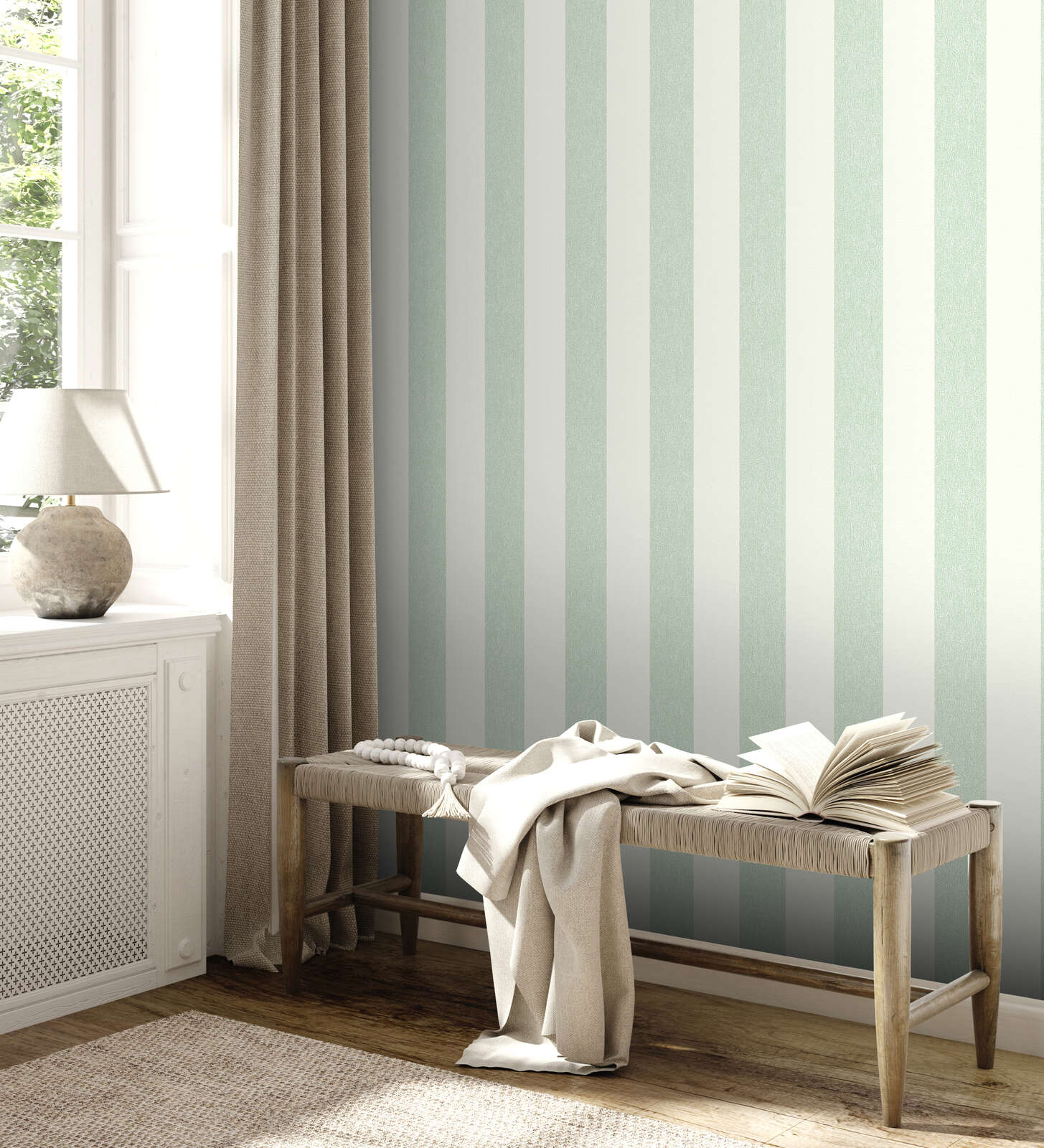 wanddeko, stuhle, bank, textil, bordlampe