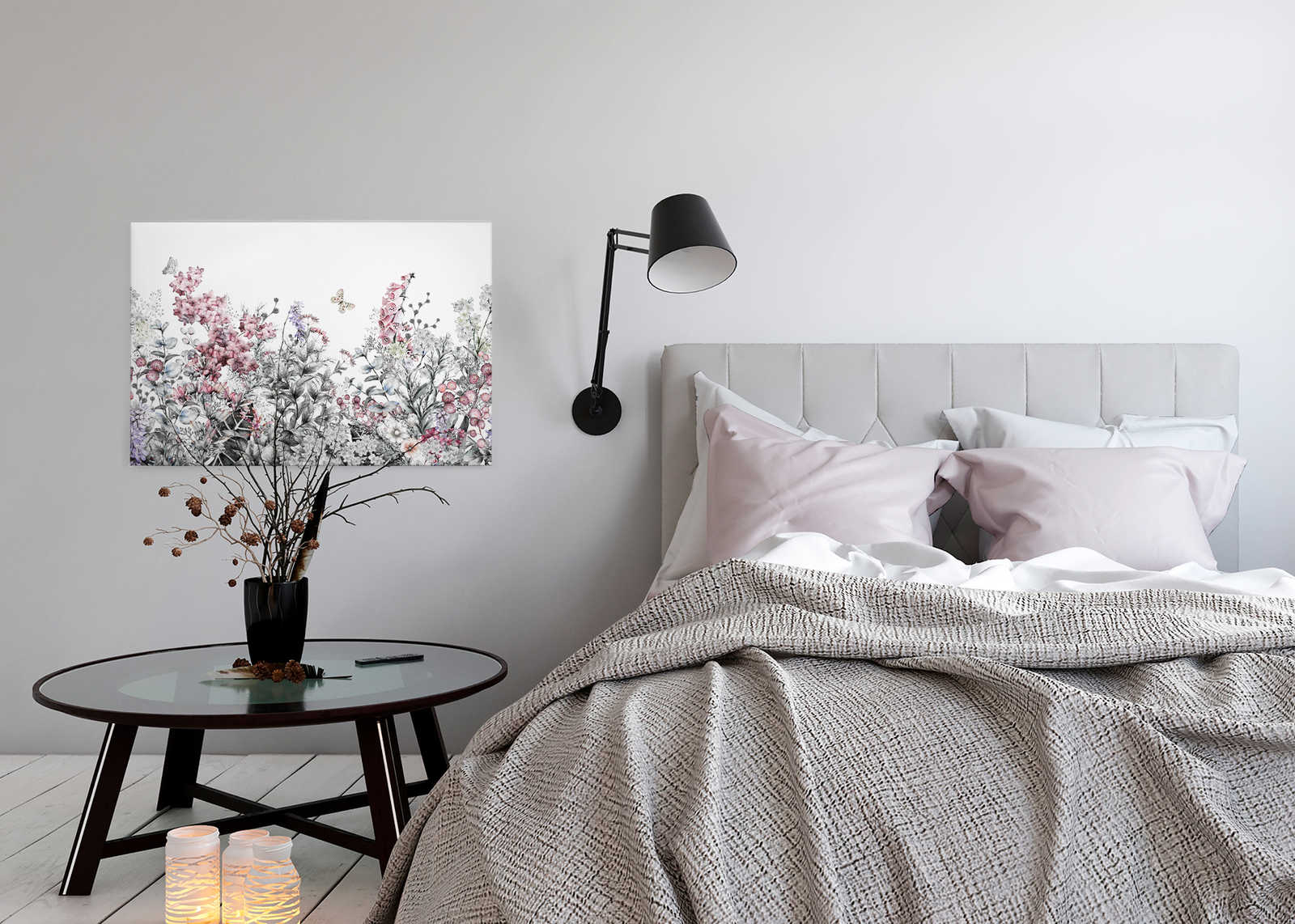             Canvas with Plain Painted Flowers - 0.90 m x 0.60 m
        