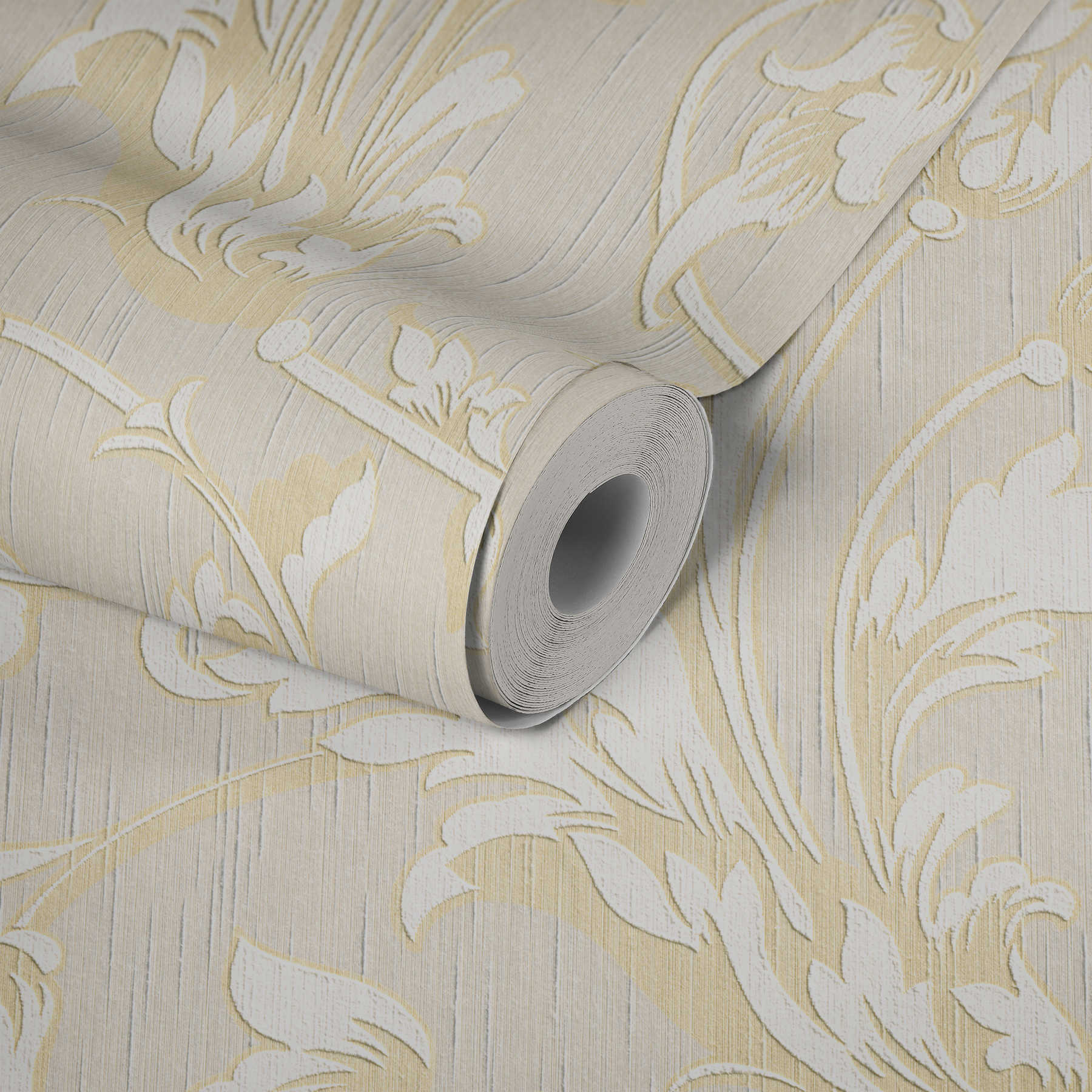Hermitage Tapete mit floralem Ornament – Beige, Creme