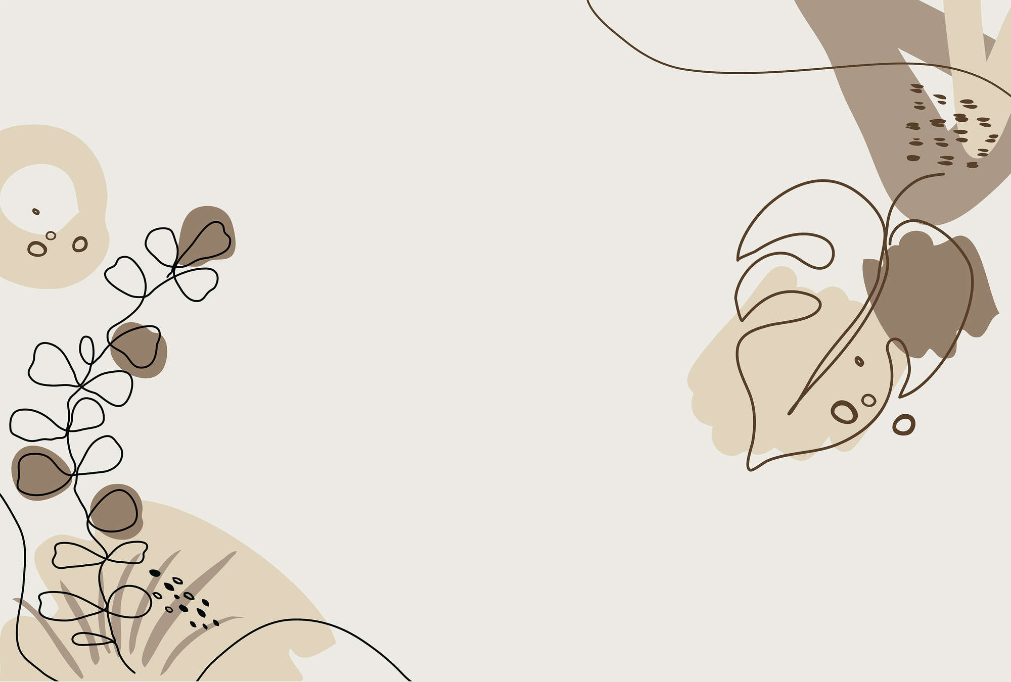             Fototapete Blätter Design minimalistisch – Drawn Leaves
        