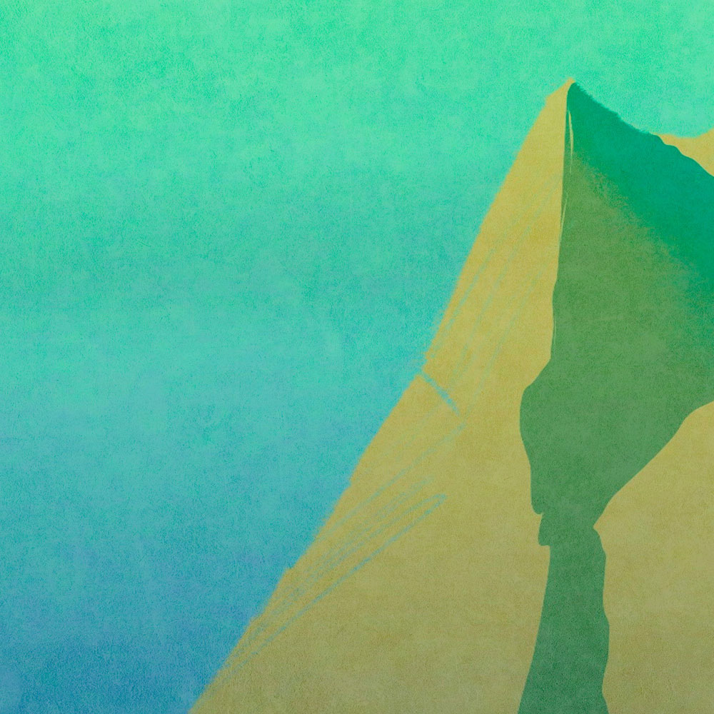             Fototapete »altitude 2« - Abstraktes Gebirge in grün mit Vintage Putzstruktur – Glattes, leicht glänzendes Premiumvlies
        