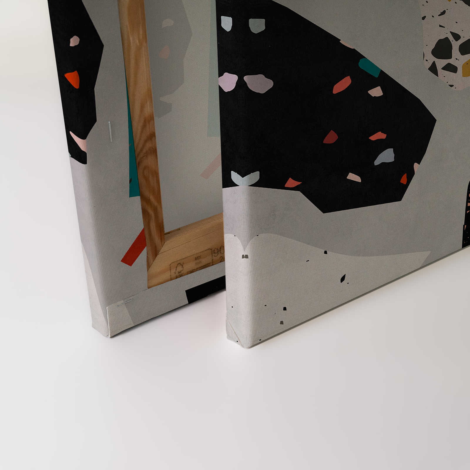             Terrazzo 1 - Leinwandbild Terrazzo gemustert, Steinoptik in Löschpapier Struktur – 0,90 m x 0,60 m
        