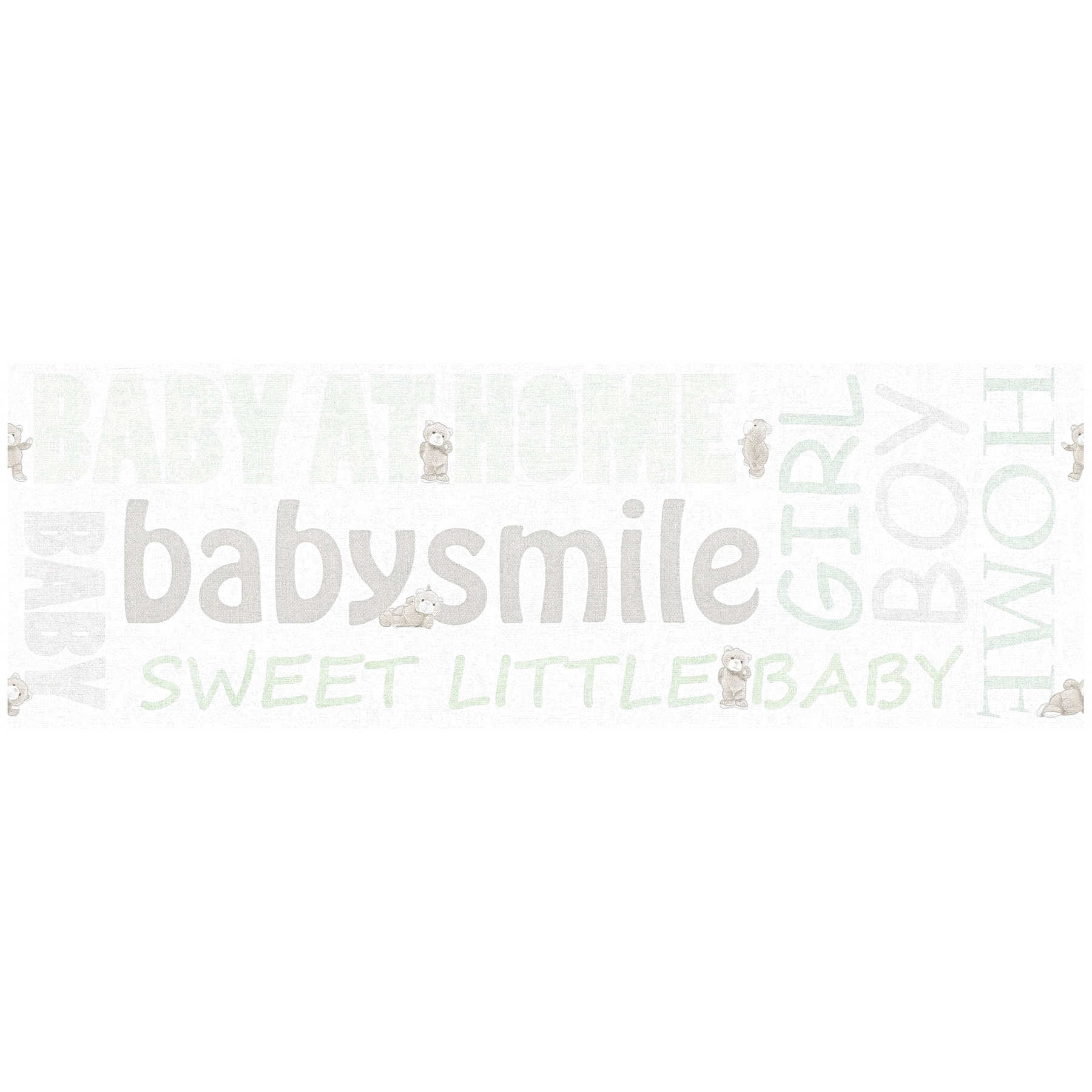         Behangrand baby motief voor kinderkamer - metallic, wit
    