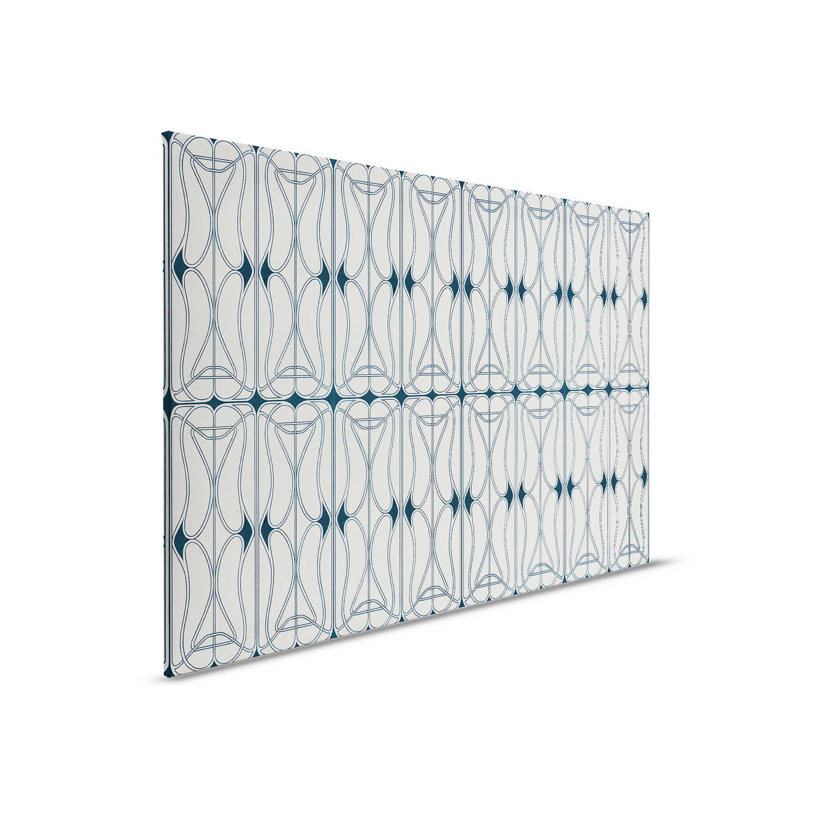         Astoria 1 - Leinwandbild Art Nouveau Muster Grau & Schwarzblau – 0,90 m x 0,60 m
    