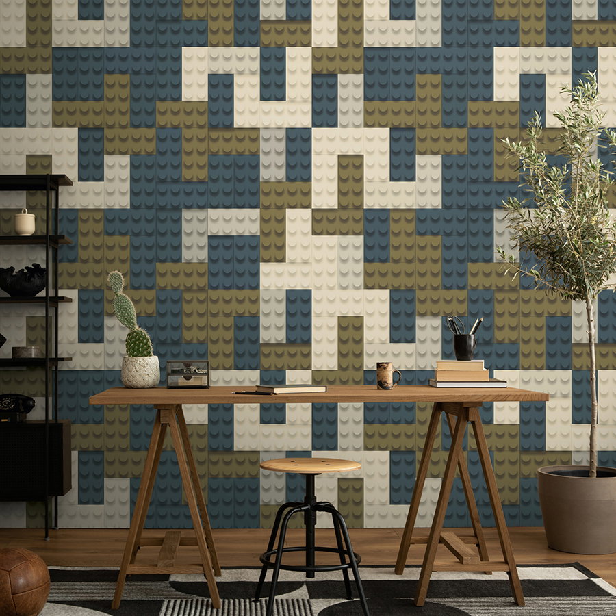 tisch, arbeitsplatz, stuhl, wanddeko, pflanze