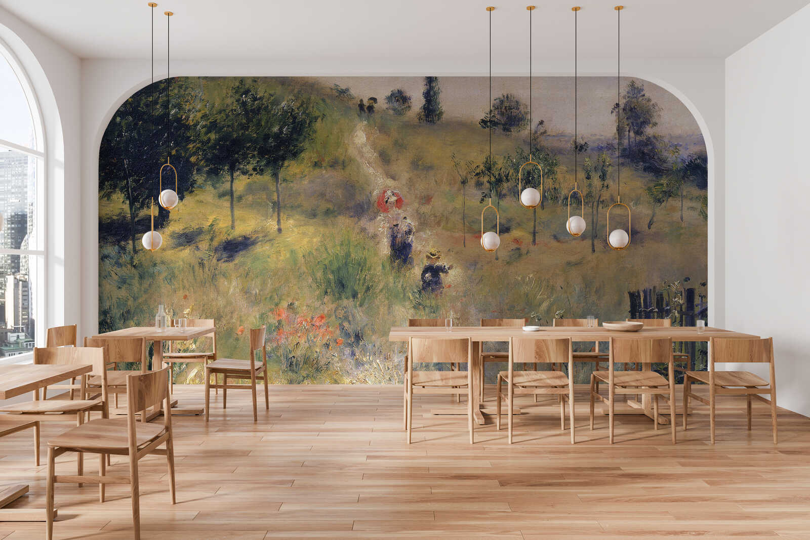 wandbild, landschaft, garten, mural, hintergrundbild