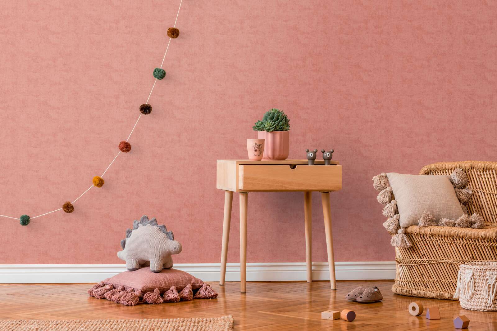             Uni Kinderzimmer Vliestapete - Sanft und schlicht als ideale Ergänzung zu unseren Motivtapeten – Rot
        