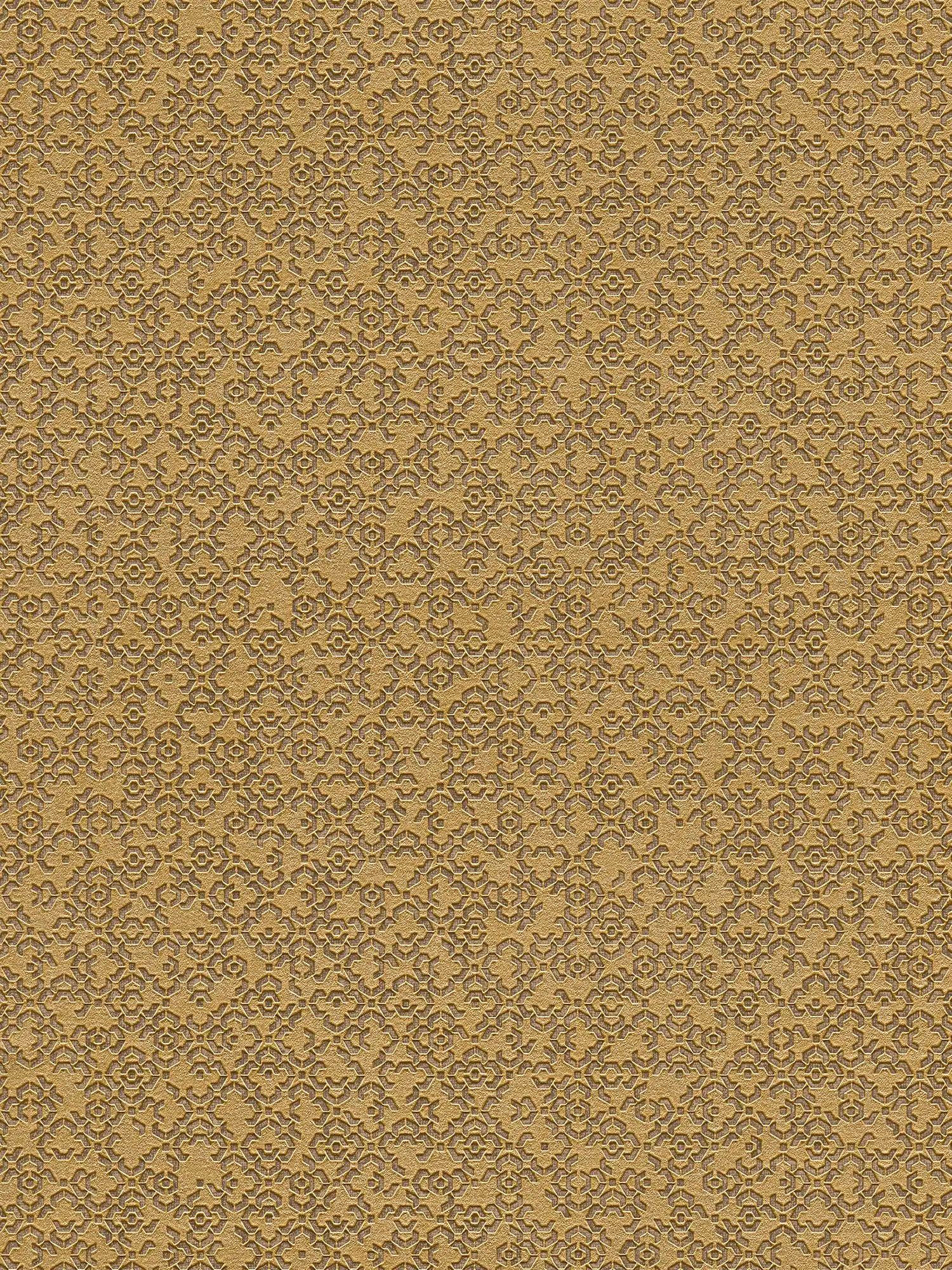         Papier peint doré à motifs avec effet 3D & éclat métallique - marron, jaune, métallique
    