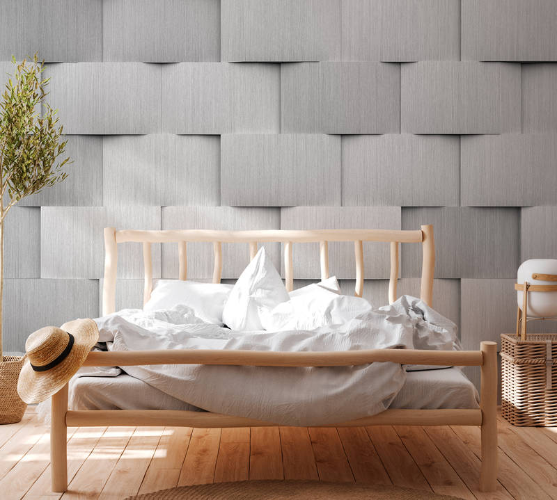             Fototapete Aluminium Design mit 3D-Optik in Grau
        