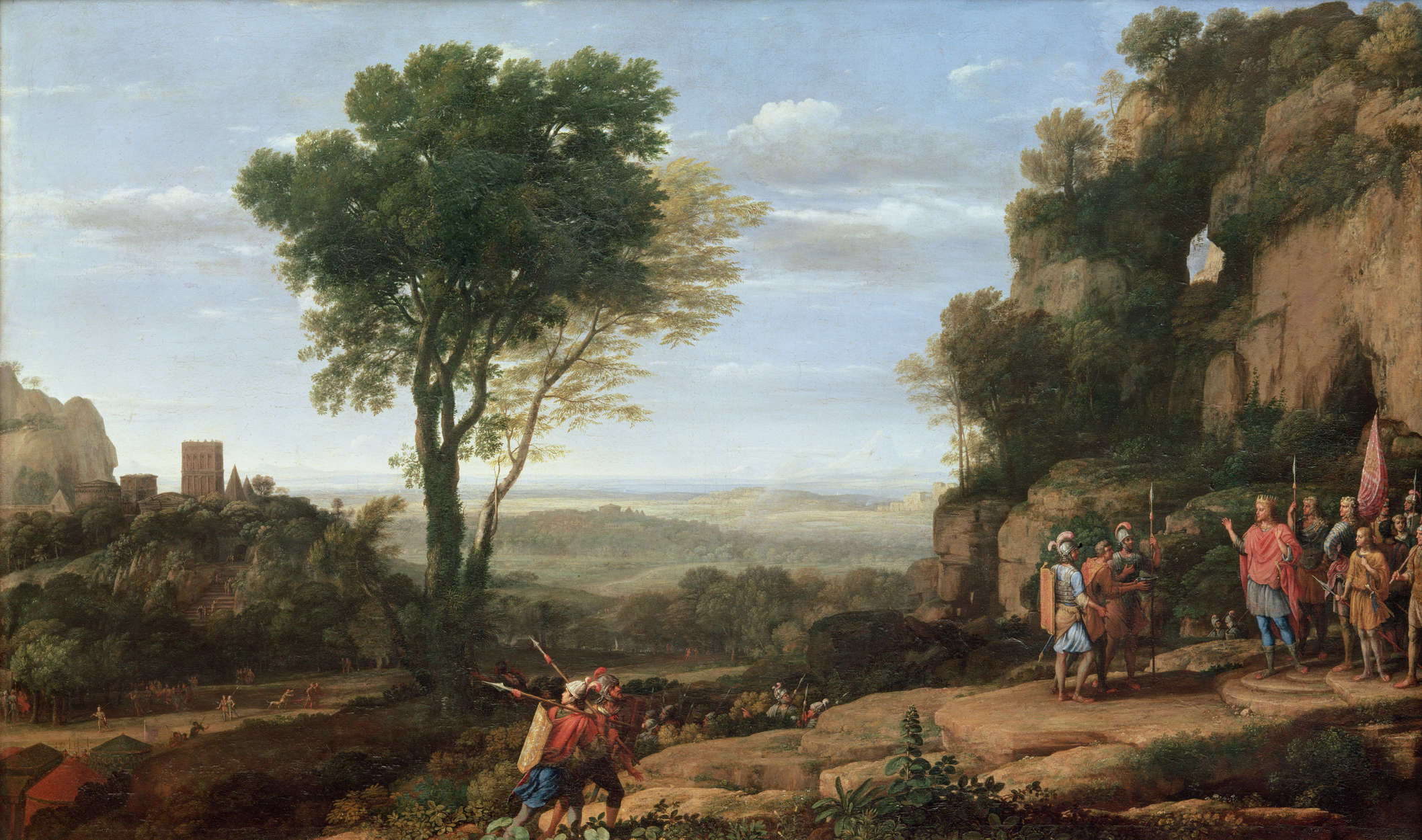             Fototapete 'Landschaft mitin der Höhle Abdullam ' von Claude Lorrain
        
