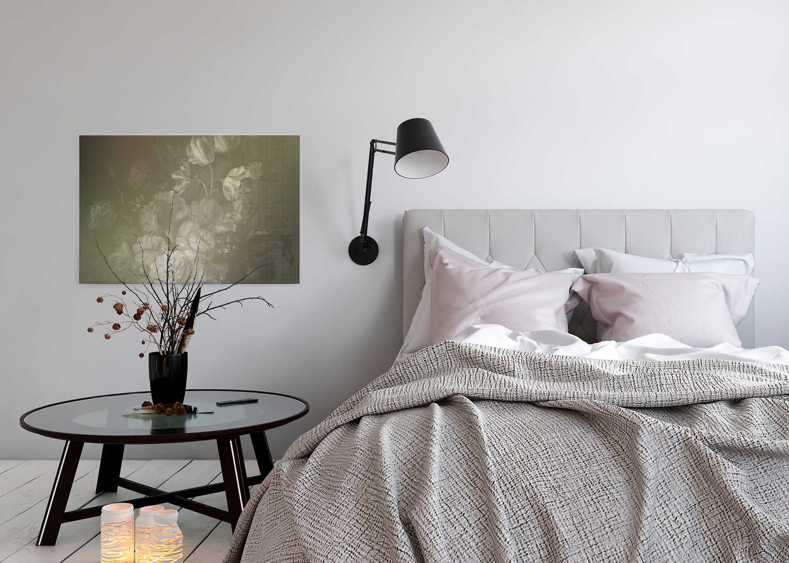 Dutch pastel 4 - Leinwandbild kunstvoller Blumenstrauß Dutch Stil – 0,90 m x 0,60 m