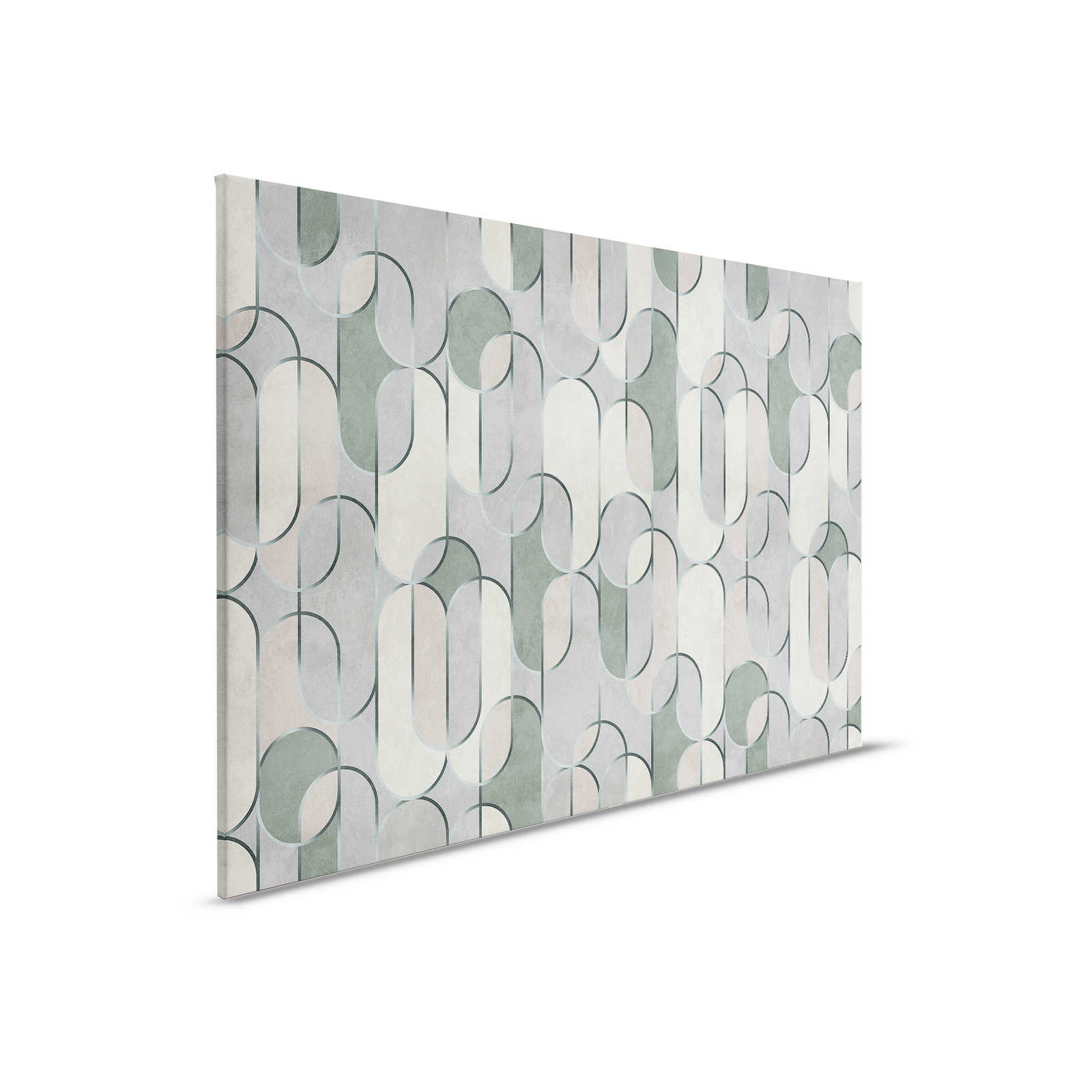         Ritz 2 - Leinwandbild Retro Stil, Grau & Grün mit Metallic Details – 0,90 m x 0,60 m
    