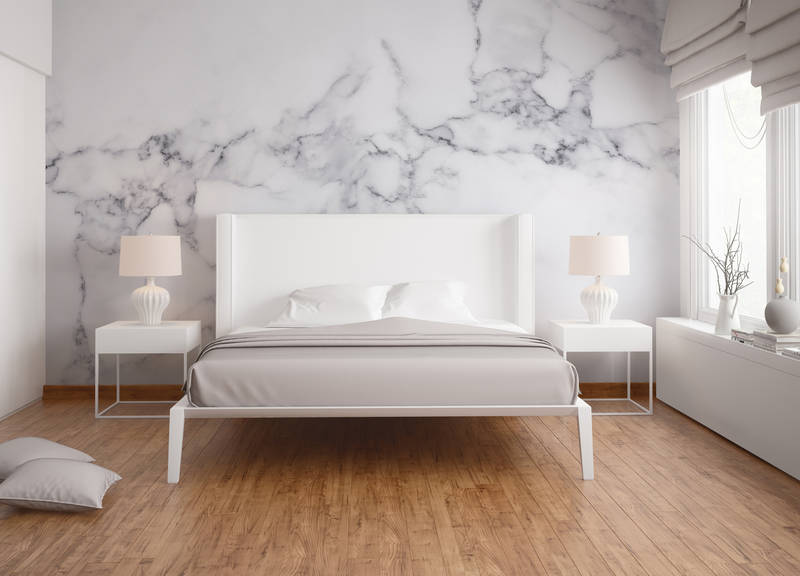             Fototapete mit Marmor-Optik – Weiß, Grau
        