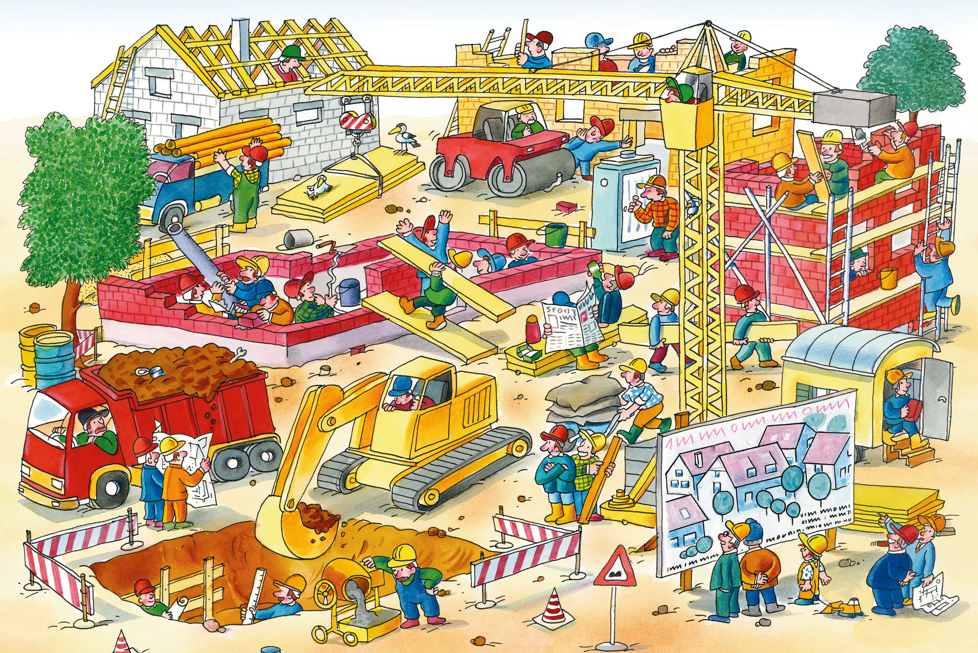             Kinder Fototapete Baustelle für neues Wohngebiet auf Premium Glattvlies
        