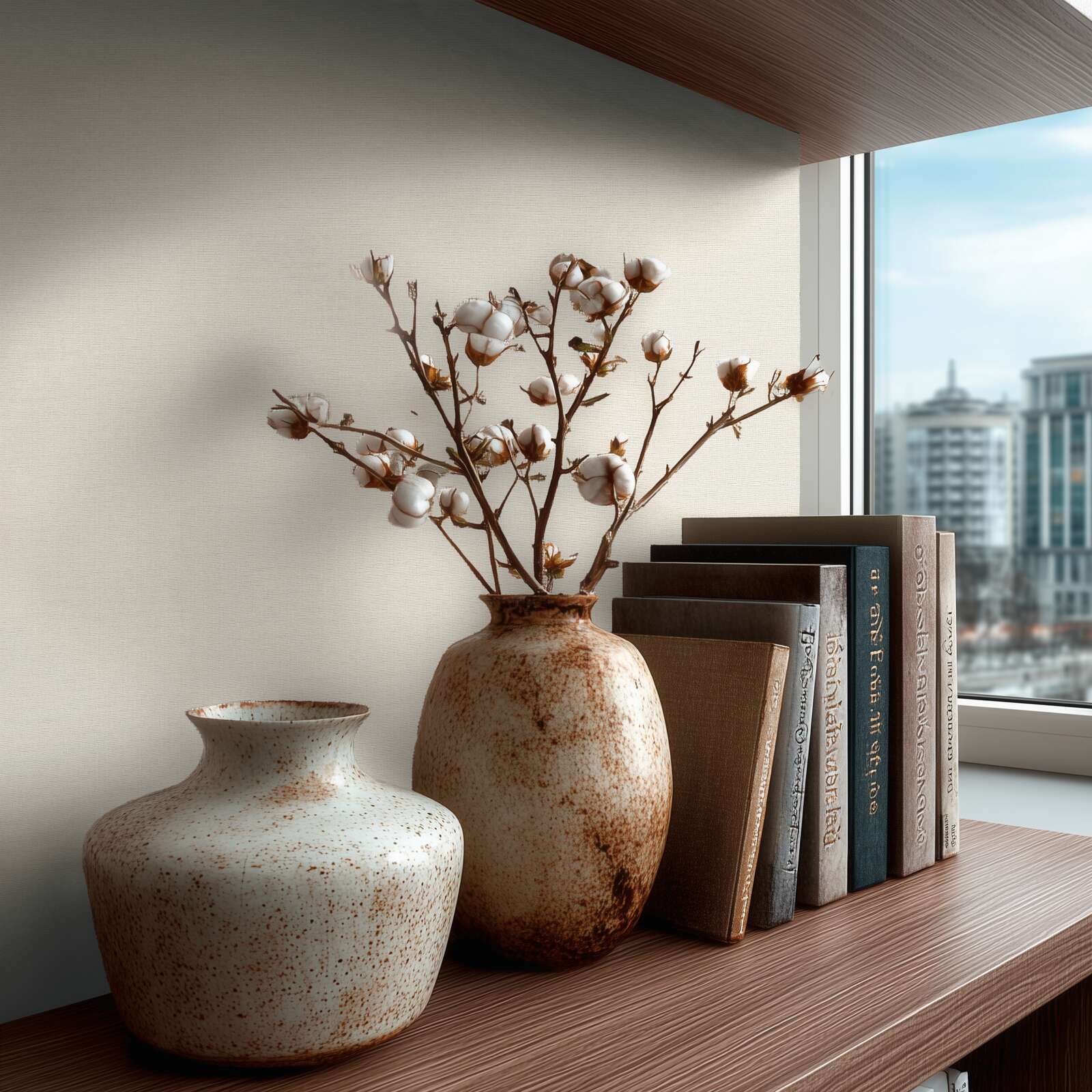 Vase, Keramik, Blumenstiel, Korbvasen, Bücherregal