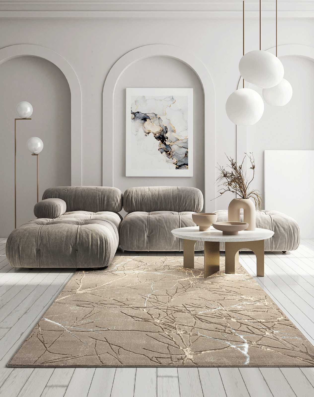         Hochflor Teppich in zarten Beige – 150 x 80 cm
    