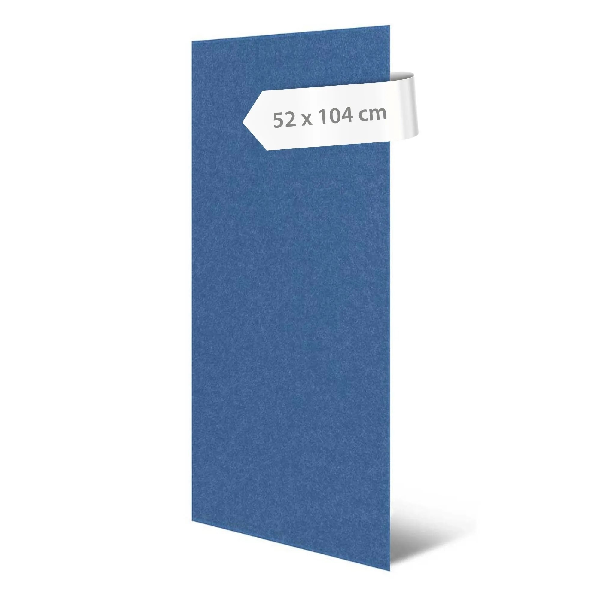 Acoustic wall panels made from rPET felt, plain in ocean blue, 104 x 52 cm