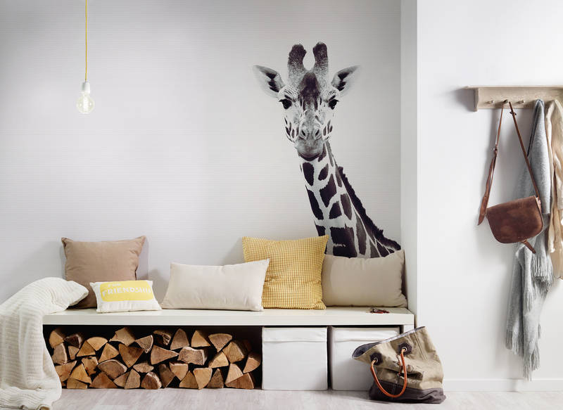 Giraffenwandbild, Wandkunst, Schlafzimmer-Deko, Holzaufbewahrung, Kissen-Set