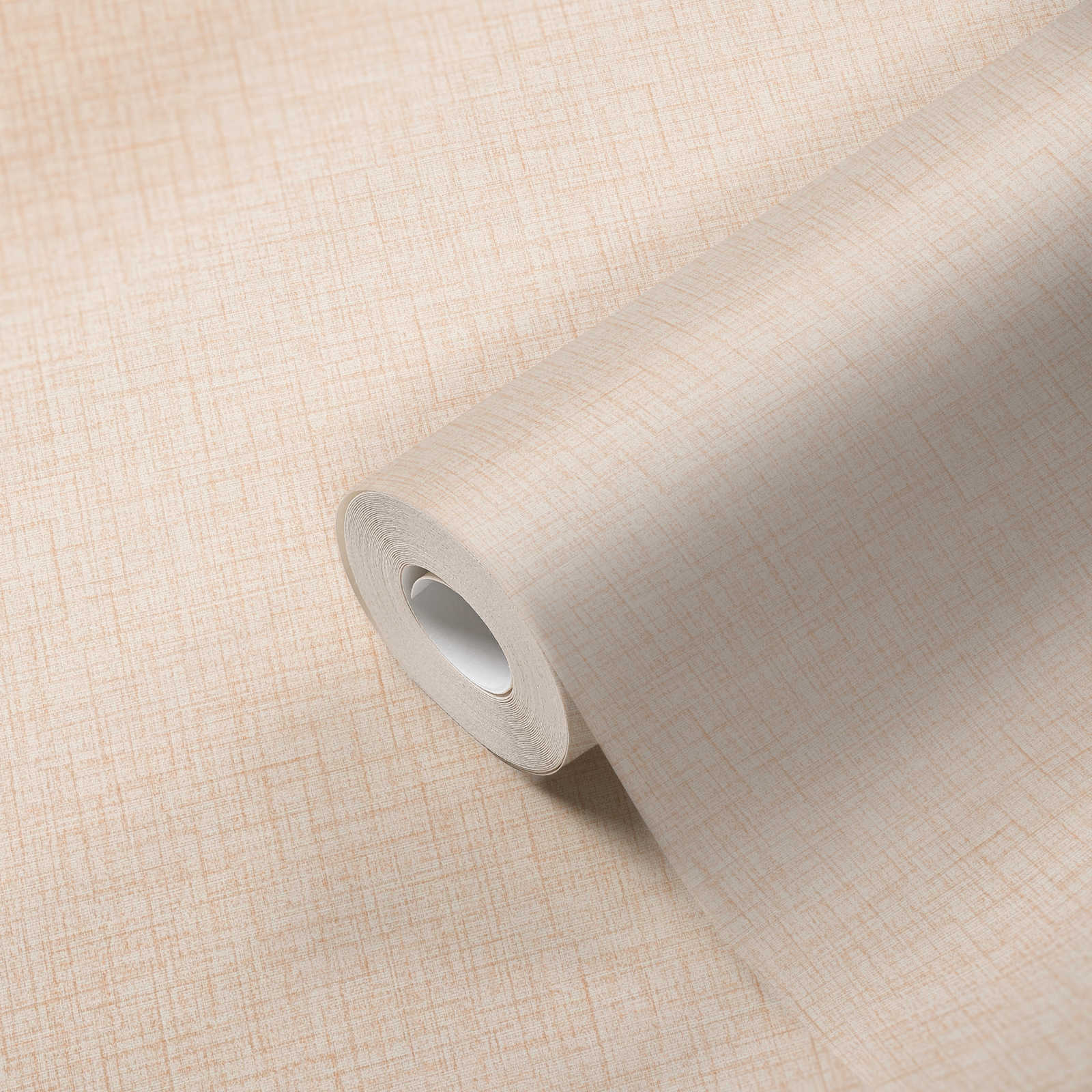             Melierte Unitapete mit Leinenoptik & Struktur – Beige, Gelb
        
