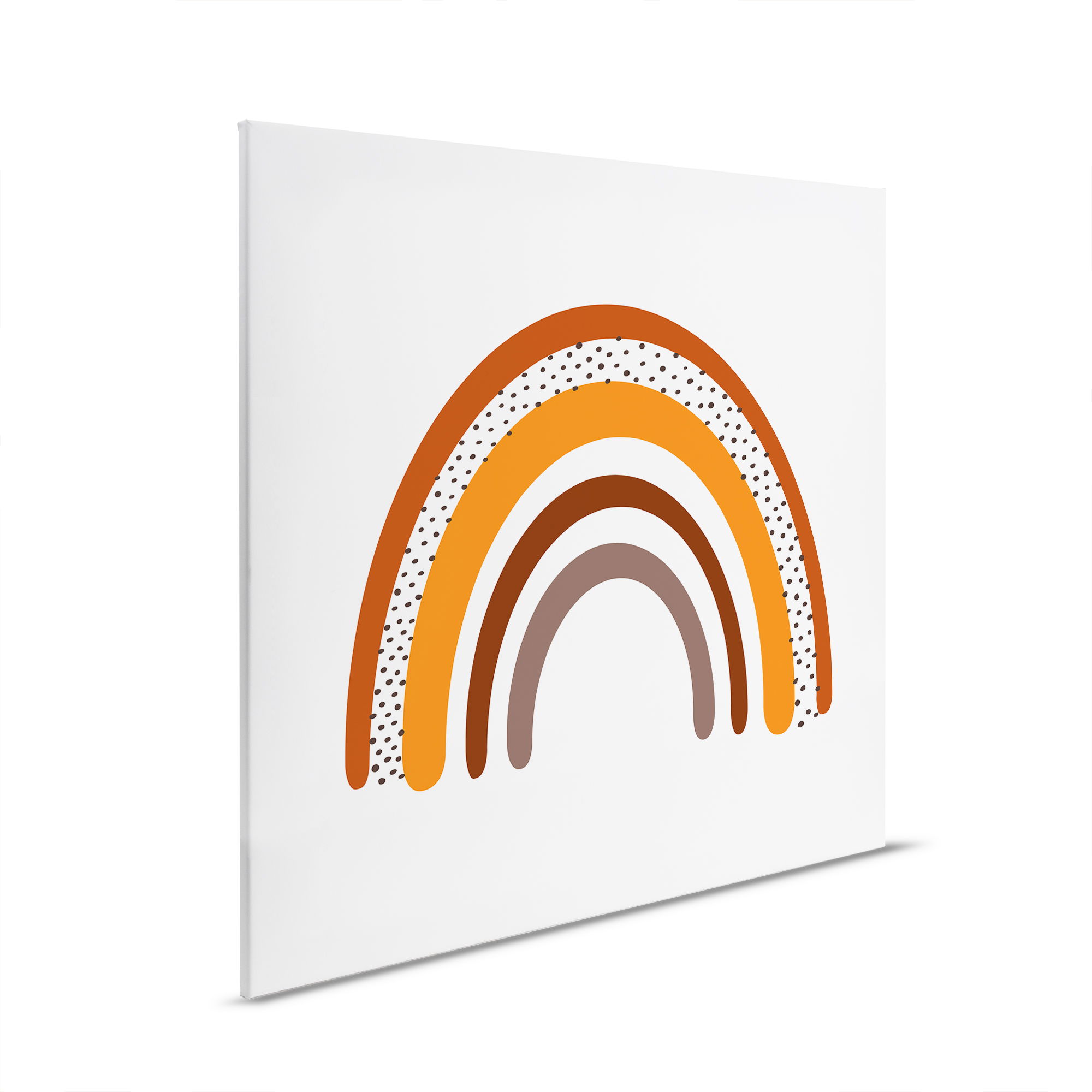         Kinderkamer canvas foto Boho regenboog - Speels ontwerp op canvas - 30 x 30 cm - Wit, Bruin
    