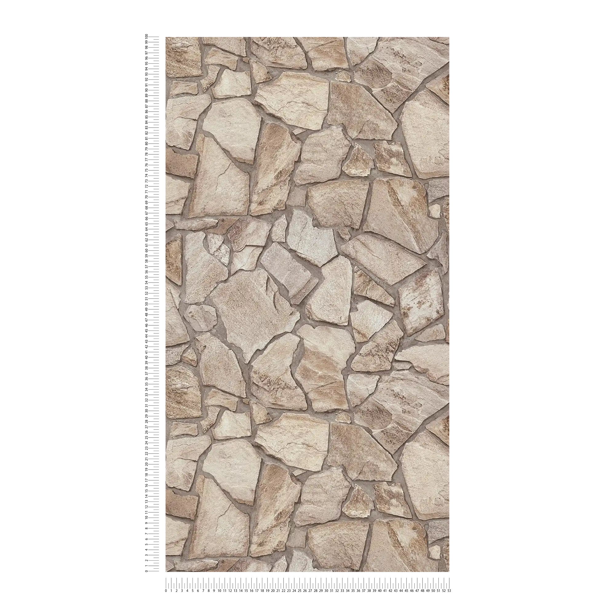 Vliestapete mit Steinoptik Mauer – Braun, Grau, Beige