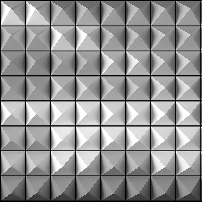         Futuristische 3D Fototapete – Vliestapete mit geometrischem Muster – Grau, Metallics
    