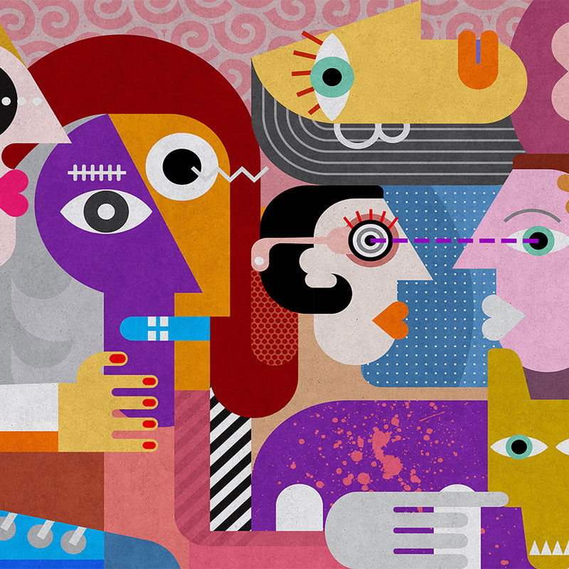 Kunst, Collage, Applikation, Grafiken, Malerei