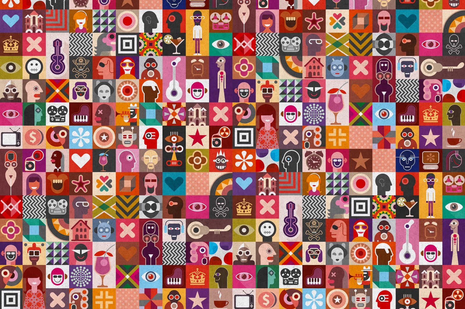             Come as You Are 1 - Beton Optik -Mosaik als beeindruckendes Leinwandbild – 0,90 m x 0,60 m
        