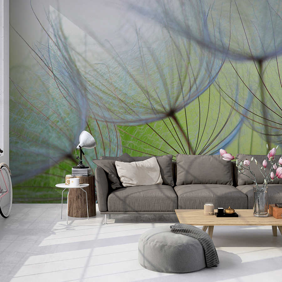         Bloemen behang paardebloem motief op premium gladde fleece
    