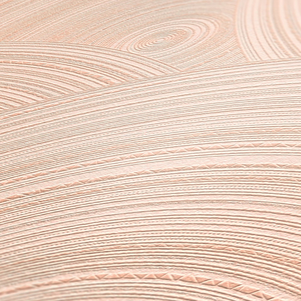             Vliestapete Kreismuster mit Strukturoberfläche – Rosa
        