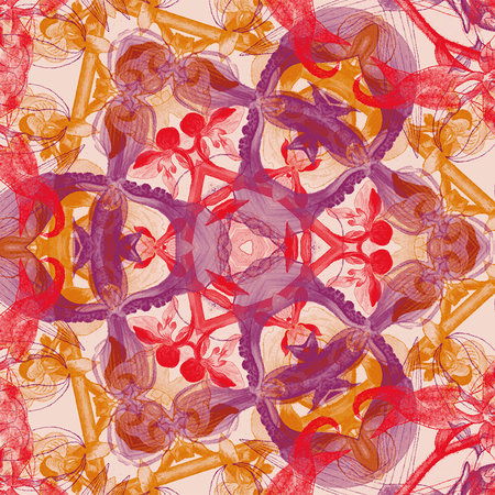         Zee van bloemen - abstract bloemenpatroon behang
    