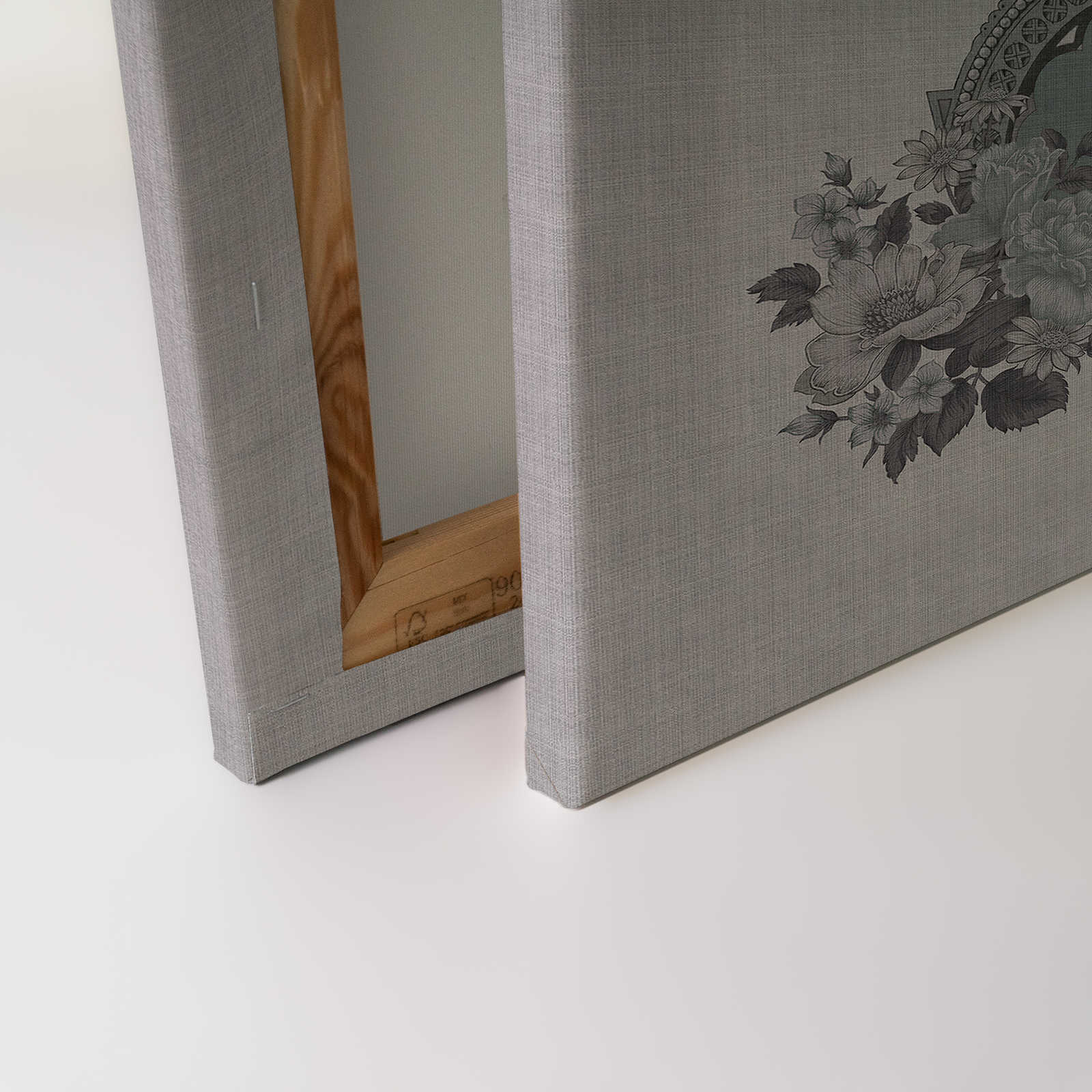             Jaipur 3 - Leinwandbild Indien Dekor Blumen & Architektur – 0,90 m x 0,60 m
        